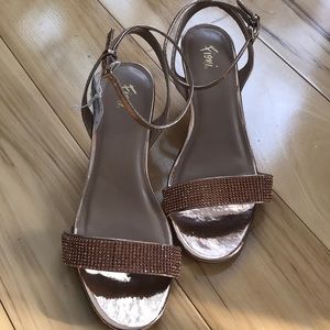 Rose gold / bronze jeweled heels.  Nwt.